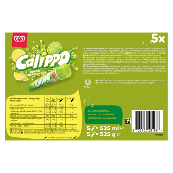 Calippo lima limón 5 x 105 g 3