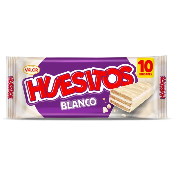 Barritas de barquillo recubierta de chocolate blanco Huesitos bolsa 200 g
