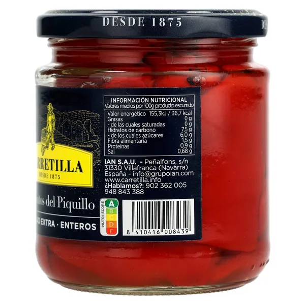 Pimientos del piquillo enteros Carretilla 260 g 5