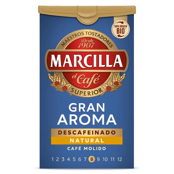 Café molido natural descafeinado gran aroma Marcilla 200 g 2