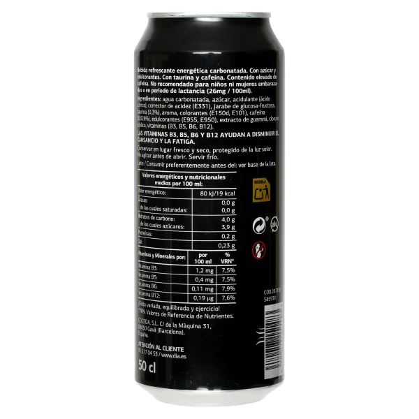 Bebida energética con guaraná Dia El diablo 500 ml 3