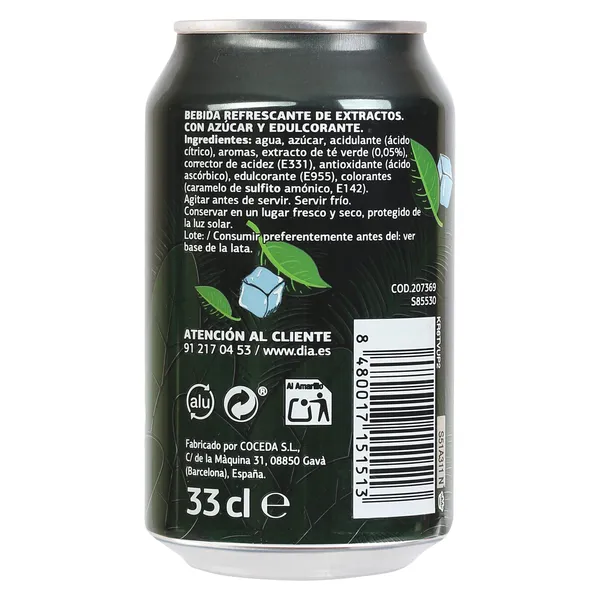 Refresco de té verde Upss Dia lata 33 cl 3
