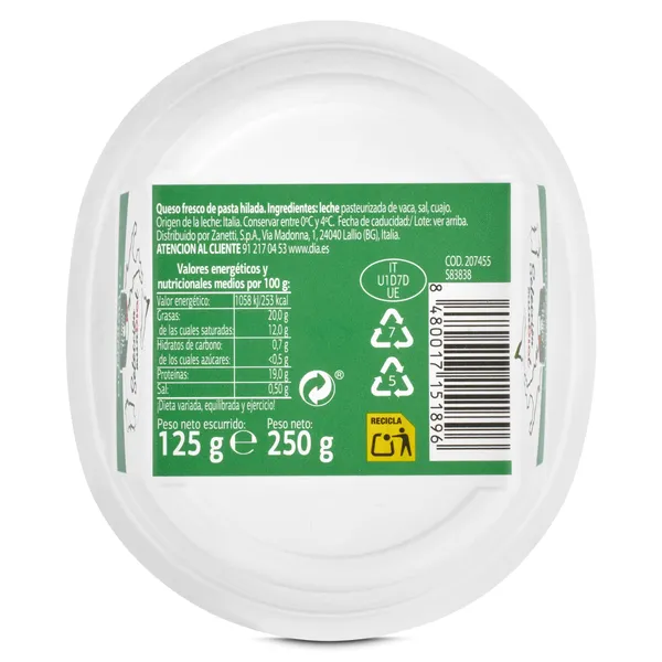 Perlas de mozzarella Dia Selección Mundial 125 g 4