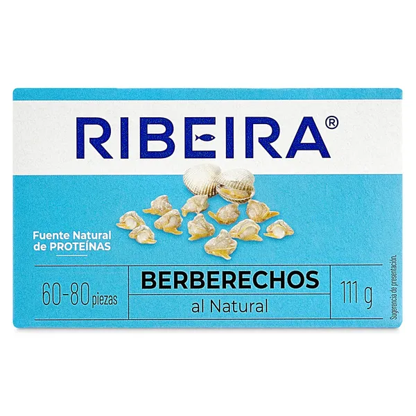 Berberechos al natural 60/80 piezas Ribeira lata 63 g 2