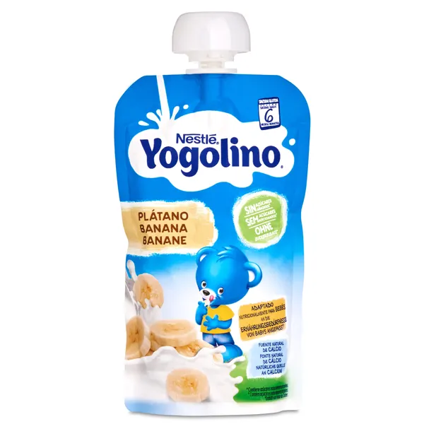 Postre lácteo infantil con puré de plátano Nestlé Yogolino bolsa 100 g