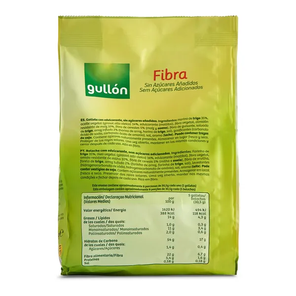 Galletas con fibra sin azúcares Diet fibra bolsa 240 g 4
