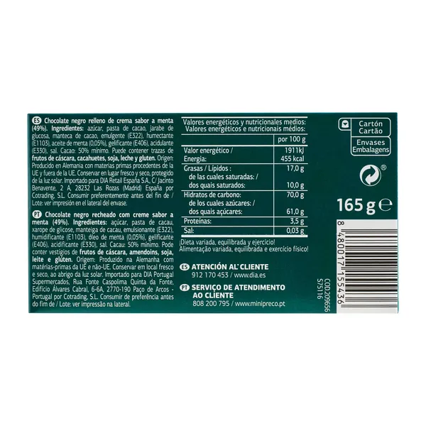 Chocolate mints Dia Temptation caja 165 g 5