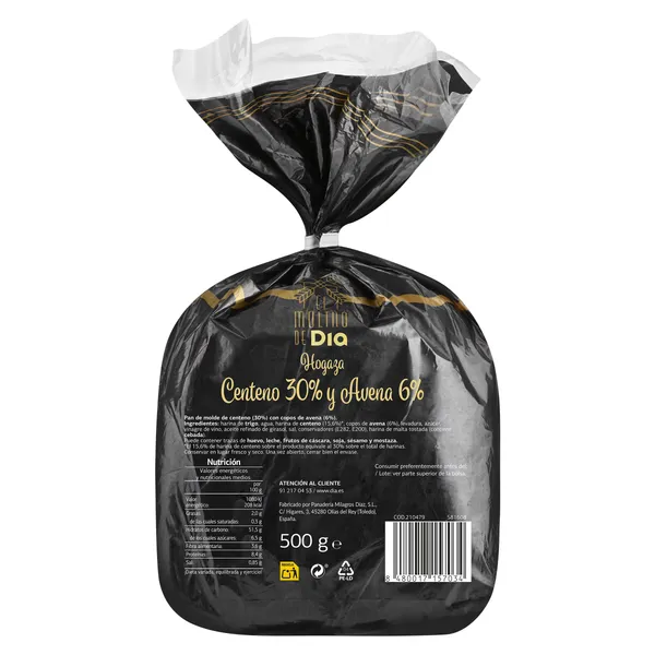 Hogaza de centeno y avena El Molino de Dia 500 g 3