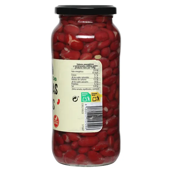 Alubias rojas cocidas Dia Vegecampo frasco 400 g 2