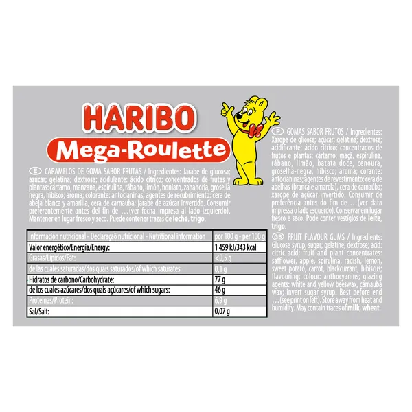 Golosinas mega-roulette Haribo bolsa 45 g 3