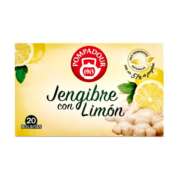 Infusión de jengibre con limón Pompadour 20 unidades 2