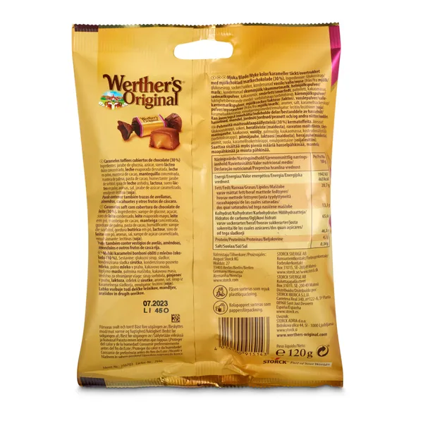 Caramelos clásicos de toffee con chocolate Werther's bolsa 120 g 2