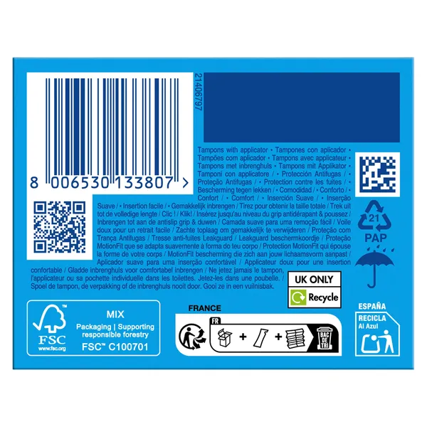 Tampón super plus compak pearl Tampax caja 16 unidades 3