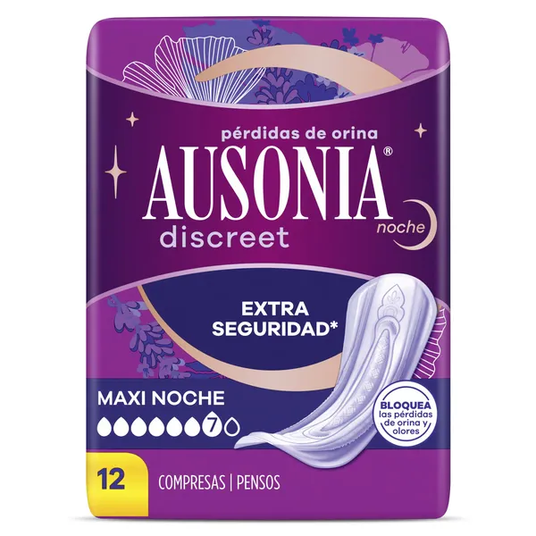 Compresas de incontinencia maxi noche Ausonia bolsa 12 unidades 2