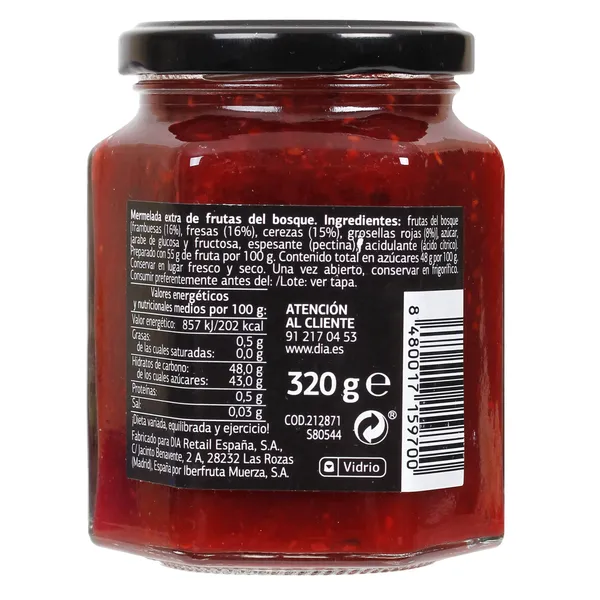 Mermelada de frutas del bosque extra Dia Fruticampo 320 g 3