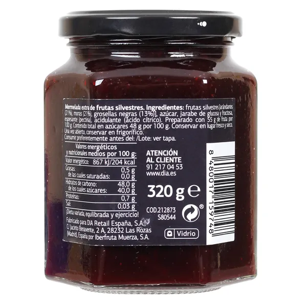 Mermelada de frutas silvestres extra Dia Fruticampo 320 g 3