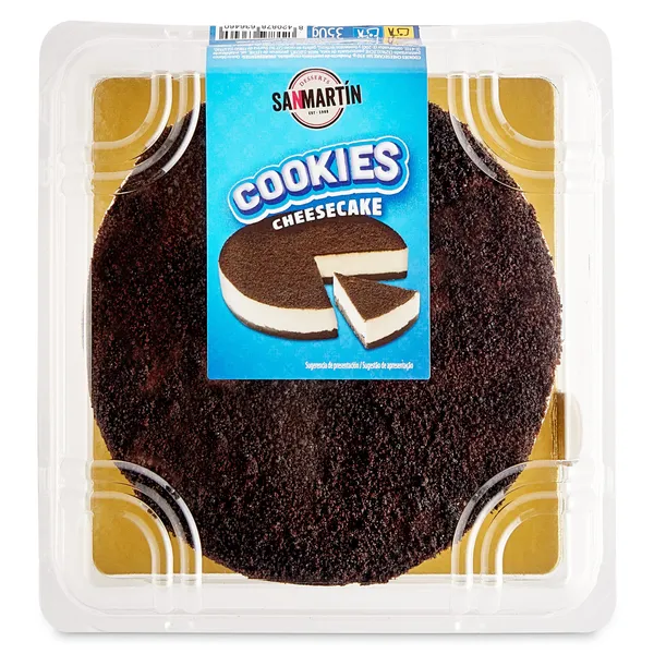 Tarta de queso con cookies congelada San Martín caja 350 g 2