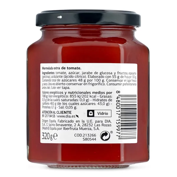 Mermelada de tomate extra Dia Fruticampo 320 g 3