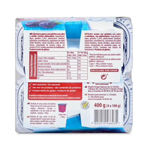 Gelatina de arándanos Royal pack 4 x 90 g 3
