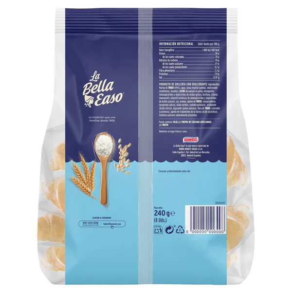Croissants 0% azúcar añadido La bella easo 240 g 3