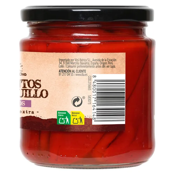 Pimientos del piquillo enteros Dia Vegecampo frasco 260 g 3