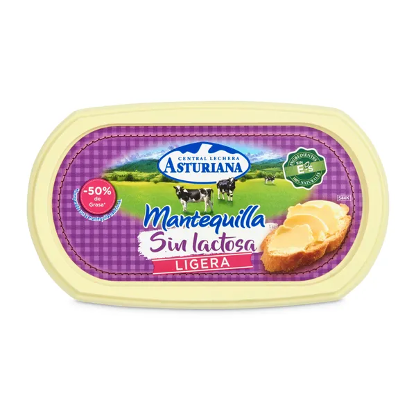 Mantequilla ligera sin lactosa Asturiana 250 g 2