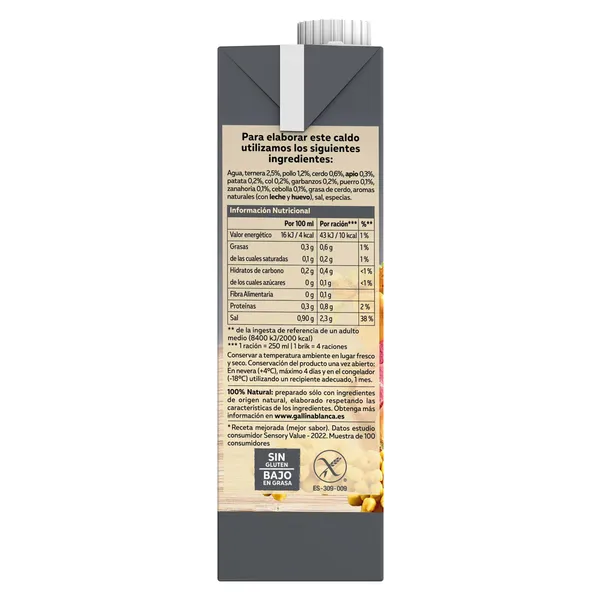 Caldo casero de cocido 100% natural Gallina Blanca brik 2 x 1 L 4