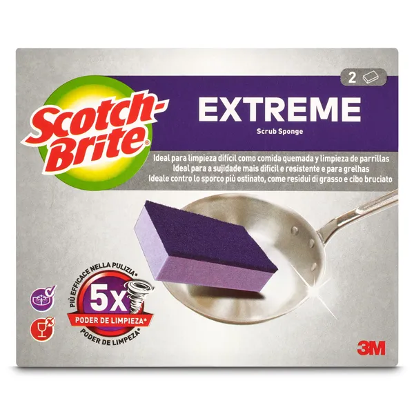 Estropajo extreme fibra morada Scotch brite bolsa 2 unidades 2