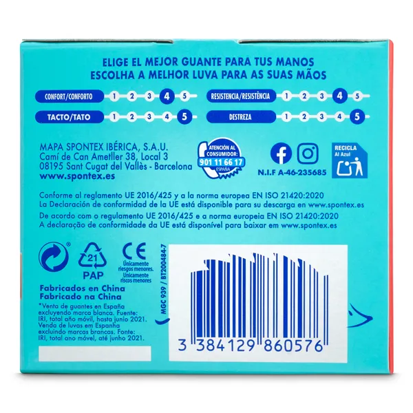 Guantes de látex natural talla M Spontex caja 50 unidades 3