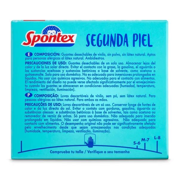 Guantes de látex natural talla M Spontex caja 50 unidades 4