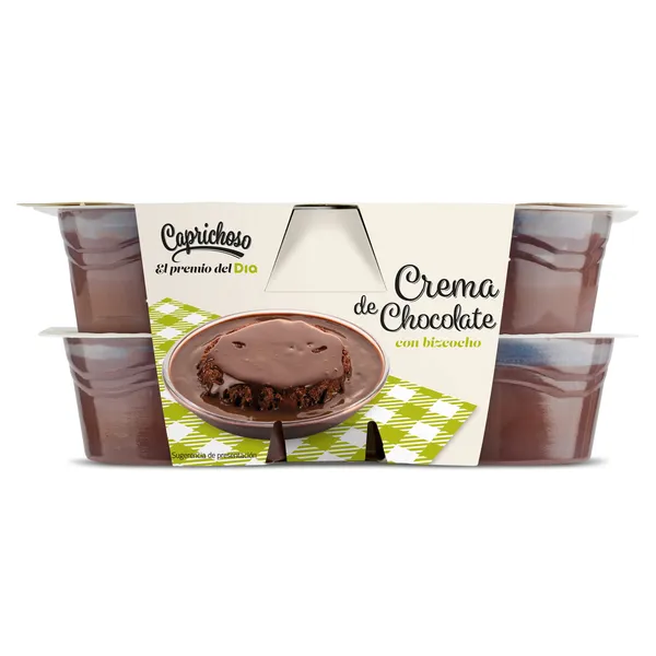 Crema de chocolate con bizcocho Caprichoso Dia pack 4 x 125 g 2