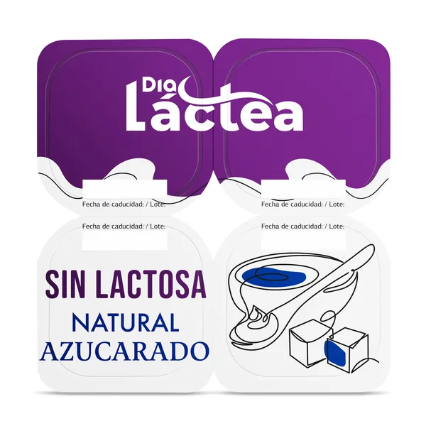 Postre sin lactosa natural azucarado Dia Láctea pack 4 x 125 g 2