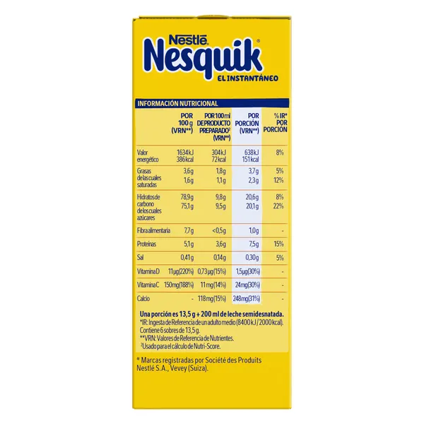 Cacao soluble instantáneo en sobres Nesquik caja 6 x 13.5 g 4