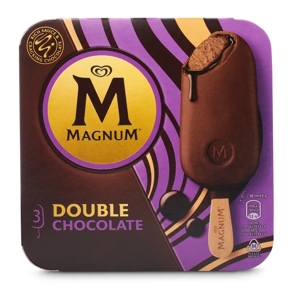 Helado bombón doble chocolate 3 unidades Magnum caja 213 g 2