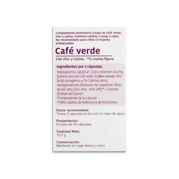 Café verde con zinc y colina Vivisima+ caja 40 unidades 4