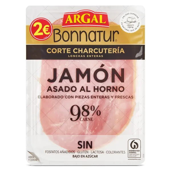 Jamón asado al horno 98% Bonnatur 100 g 2