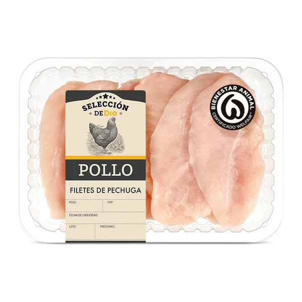 Pechugas fileteadas Selección de Dia bandeja 650 g aprox. 2