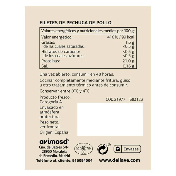Pechugas fileteadas Selección de Dia bandeja 650 g aprox. 4