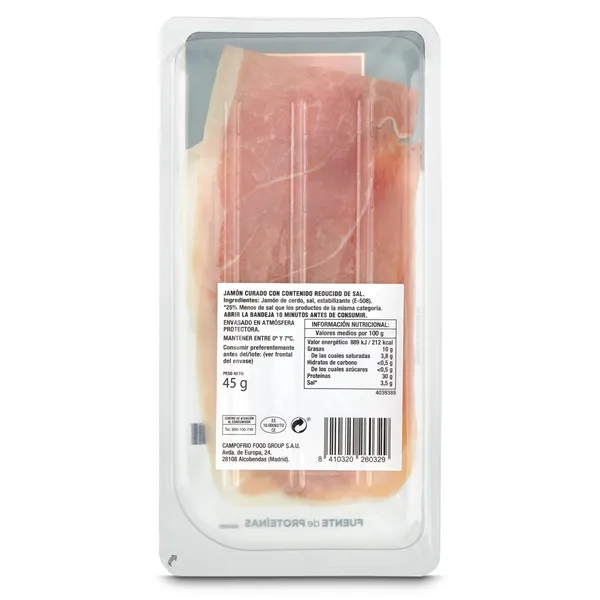 Jamón curado reducido en sal Navidul 45 g 3