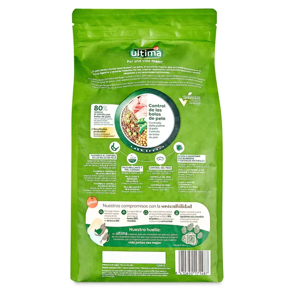 Alimento para gatos esterilizados anti bolas de pelo con pavo Ultima bolsa 1.5 Kg 5