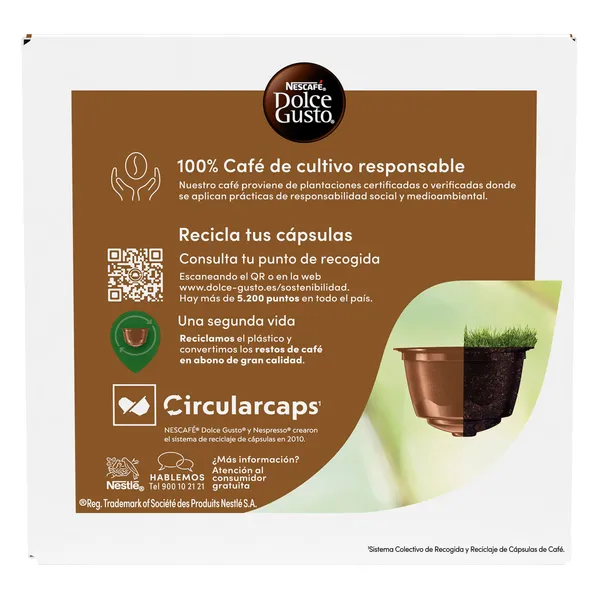 Cápsulas de café con leche descafeinado Dolce Gusto 16 unidades 2