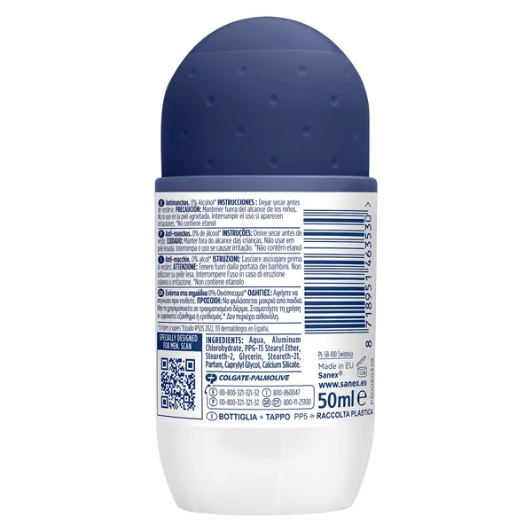 Desodorante roll-on dermo invisible Sanex frasco 50 ml 2