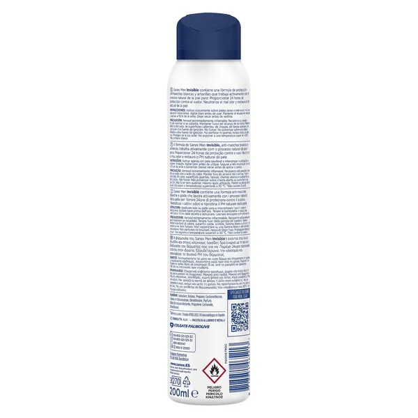 Desodorante hombre invisible 24 horas Sanex spray 200 ml 2