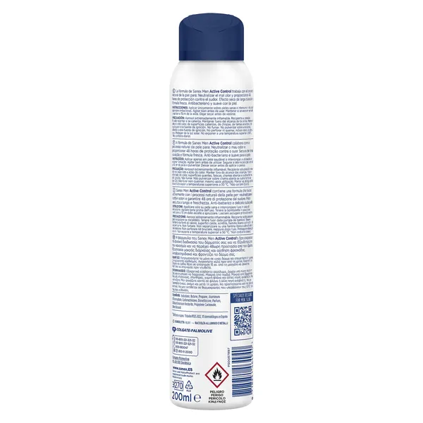 Desodorante antitranspirante hombre active control Sanex spray 200 ml 2