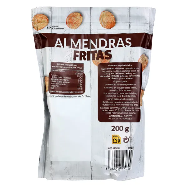 Almendras fritas Dia Naturmundo 200 g 3