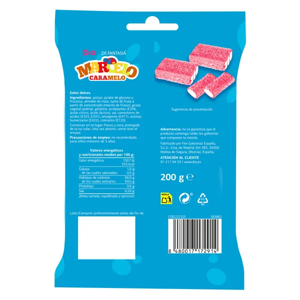Regalices pica mix Dia Marcelo Caramelo 200 g 3