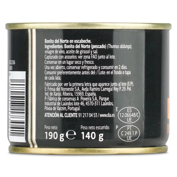 Bonito del norte en escabeche Dia Mari Marinera 140 g 4