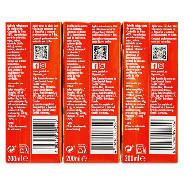 Bebida de zumo de melocotón Granini pack 3 x 200 ml 4