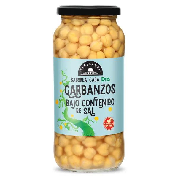 Garbanzos cocidos bajos en sal Dia Vegecampo 400 g 2