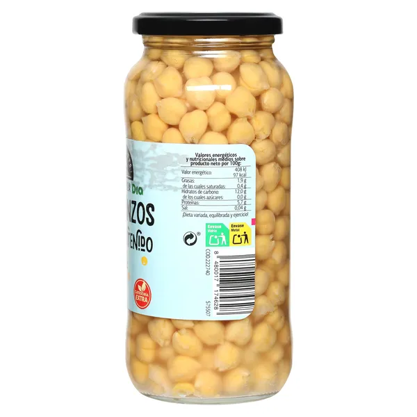 Garbanzos cocidos bajos en sal Dia Vegecampo 400 g 3